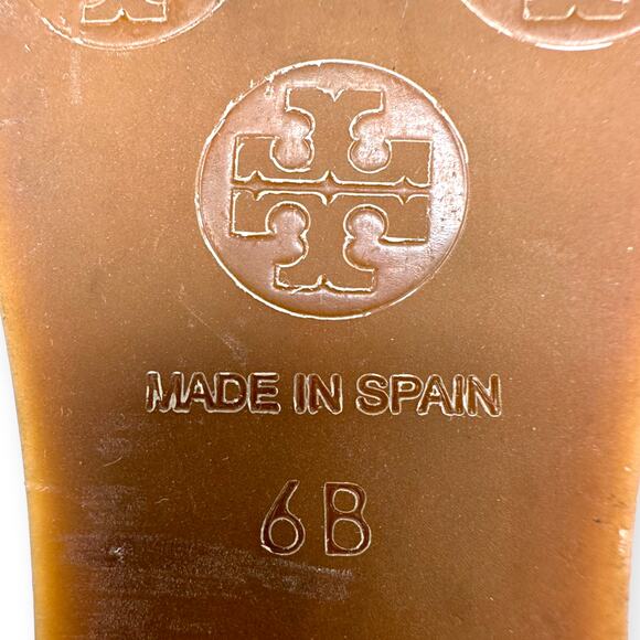 Tory Burch | Sz 6 | Cross-Front Canvas Low-Wedge Espadrille Leather Strap Sandal - Picture 10 of 10